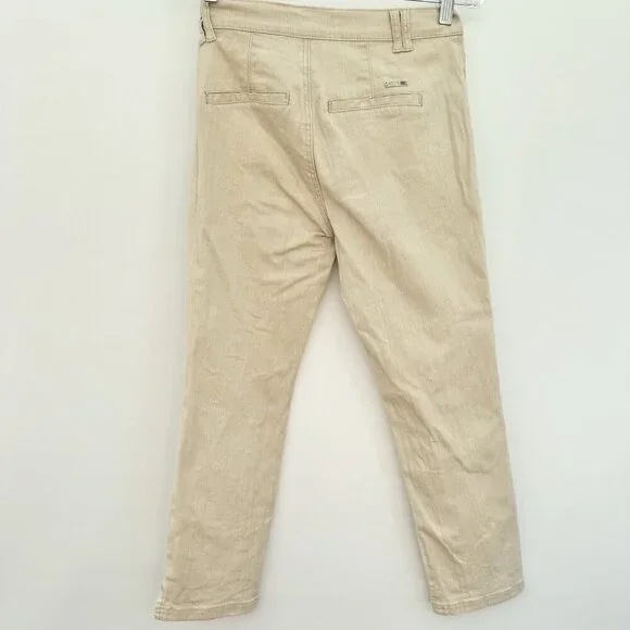 cropped pants women Size 5 Beige Stretch - Picture 2 of 14